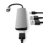 Satechi USB-C Multiport Adapter - мултифункционален хъб за свързване на допълнителна периферия за компютри с USB-C (тъмносив) 2