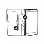 Krusell Malmo 4 Card FolioCase - кожен калъф, тип портфейл и поставка за Huawei P10 (черен) 3