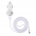 Devia Dual USB Smart Charger Lightning Suit - зарядно за кола с 2xUSB изхода и Lightning кабел за iPhone, iPad и iPod (бял) 1