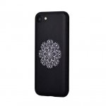 Devia Flower Embroidery Case - дизайнерски кожен кейс с ръчна бродерия за iPhone 8, iPhone 7 (черен) 2