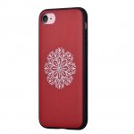 Devia Flower Embroidery Case - дизайнерски кожен кейс с ръчна бродерия за iPhone 8, iPhone 7 (червен) 1
