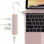 Satechi USB-C Multiport Adapter - мултифункционален хъб за свързване на допълнителна периферия за компютри с USB-C (розово злато) 1