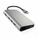 Satechi USB-C Aluminum Multiport Adapter - мултифункционален хъб за свързване на допълнителна периферия за компютри с USB-C (тъмносив) 3