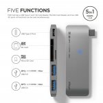 Elago Multi USB-C Hub - USB-C хъб към 2xUSB 3.0, MicroSD, SD и USB-C за MacBook и устройства с USB-C порт (тъмносив) 2
