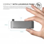 Elago Multi USB-C Hub - USB-C хъб към 2xUSB 3.0, MicroSD, SD и USB-C за MacBook и устройства с USB-C порт (тъмносив) 1