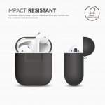Elago Airpods Silicone Case - силиконов калъф за Apple Airpods (тъмносив) 1