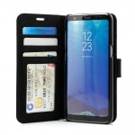 Prodigee Wallegee+ Case - кожен калъф, тип портфейл с отделящ се кейс и поставка за Samsung Galaxy S8 Plus (черен) 2
