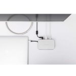 Moshi USB-C Symbus Dock - USB-C хъб за свързване от USB-C към HDMI 4K, Ethernet, USB-A (сребрист) 3