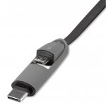 4smarts MultiCord Car Charger 17W, 3.4A MicroUSB + USB-C - зарядно за кола с кабел 0.5м. за microUSB и USB-C стандарти (черен-сив) 3