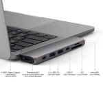 Satechi USB-C Pro USB Hub - мултифункционален хъб за свързване на допълнителна периферия за MacBook Pro (тъмносив) 6