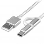 4smarts ComboCord MicroUSB + USB-C cable - качествен кабел за microUSB и USB-C стандарти 100 см. (бял) 1