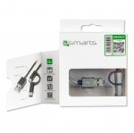 4smarts ComboCord MicroUSB + USB-C cable - качествен кабел за microUSB и USB-C стандарти 200 см. (сив) 4