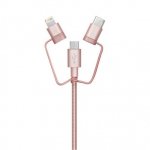 Case Studi USB Cable - здрав кабел за iPhone, iPad, iPod с Lightning, устройства с microUSB и USB-C (1 метър) (розово злато) 1