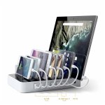 Satechi Multi Dock 7 Port USB-C Station - док станция с 5xUSB и 2xUSB-C гнезда за зареждане за таблети и смартфони (бял) 5