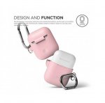 Elago Airpods Silicone Hang Case - силиконов калъф с карабинер за Apple Airpods (розов) 3
