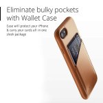 Mujjo Leather Wallet Case - кожен (естествена кожа) кейс с джоб за кредитна карта за iPhone XS, iPhone X (кафяв) 1