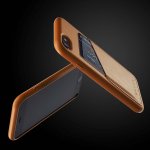 Mujjo Leather Wallet Case - кожен (естествена кожа) кейс с джоб за кредитна карта за iPhone XS, iPhone X (кафяв) 6