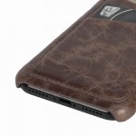 Krusell Tumba 2 Card Cover - кожен кейс (ествествена кожа) с 2 отделения за карти за iPhone XS, iPhone X (кафяв) 2