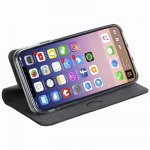 Krusell Malmo 4 Card FolioCase - кожен калъф, тип портфейл и поставка за iPhone XS, iPhone X (черен) 4