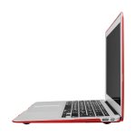 Artwizz Rubber Clip Case - матиран предпазен кейс за MacBook Air 11 (червен-прозрачен) 5