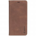Krusell Sunne Folio Case - кожен калъф (ествествена кожа) тип портфейл за iPhone XS, iPhone X (кафяв) 1