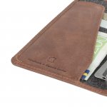Krusell Sunne Folio Case - кожен калъф (ествествена кожа) тип портфейл за iPhone XS, iPhone X (кафяв) 6