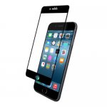 Eiger 3D Glass Case Friendly Curved Tempered Glass - калено стъклено защитно покритие с извити ръбове за целия дисплея на iPhone 8 Plus, iPhone 7 Plus (черен-прозрачен) 3