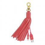 Belkin Mixit Lightning to USB Cable Leather Tassel - кабел тип ключодържател за всички устройства с Lightning порт (розов) 1