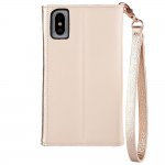 CaseMate Wristlet Folio - кожен калъф (естествена кожа), тип портфейл за iPhone XS, iPhone X (розово злато) 3