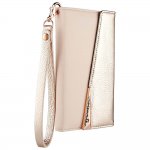 CaseMate Wristlet Folio - кожен калъф (естествена кожа), тип портфейл за iPhone XS, iPhone X (розово злато) 2