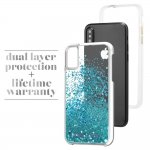 CaseMate Waterfall Case - дизайнерски кейс с висока защита за Apple iPhone XS, iPhone X (син) 2