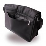 Cerruti 1881 Messenger Bag - луксозна дизайнерска чанта с презрамка за преносими компютри до 13 инча (черна) 1