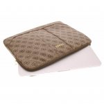 Guess Uptown Notebook Sleeve - дизайнерски луксозен кожен калъф за преносими компютри до 15 инча (кафяв) 2