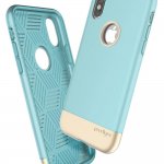 Prodigee Fit Pro Case - хибриден слайдер кейс за iPhone XS, iPhone X (син-златист) 3
