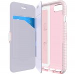 Tech21 Evo Wallet Case - кожен флип калъф с отделящ се силиконов кейс с висока защита за iPhone 8 Plus, iPhone 7 Plus (розов) 1