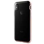 Verus Crystal Bumper Case - хибриден удароустойчив кейс за iPhone XS, iPhone X (розов-прозрачен) 2