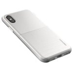 Verus High Pro Shield Case - висок клас хибриден удароустойчив кейс за iPhone XS, iPhone X (бял-сребрист) 2