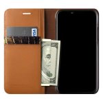 Verus Genuine Croco Diary Case - кожен калъф (естествена кожа), тип портфейл за iPhone XS, iPhone X (златист) 4