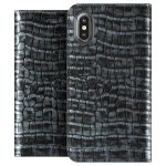 Verus Genuine Croco Diary Case - кожен калъф (естествена кожа), тип портфейл за iPhone X (сребрист) 1
