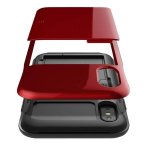 Verus Damda Glide Case - висок клас хибриден удароустойчив кейс с място за кр. карти за iPhone XS, iPhone X (червен) 3