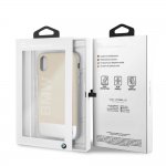 BMW Signature Hybrid Case - хибриден кейс (естествена кожа) за iPhone XS, iPhone X (бежов) 4