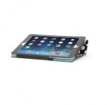 Griffin Back Bay Polka Folio - кожен калъф с поставка за iPad Air, iPad 5 (2017) (черен-бял със зелен велур) 3