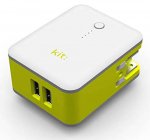 Kit 2in1 International Travel Charger with 3000mAh Powerbank - захранване за ел. мрежа с адаптори за цял свят и външна батерия (бял) 3