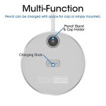 TechMatte Aluminium Apple Pencil Charging Dock - зареждаща алуминиева док станция с вграден кабел и поставка за Apple Pencil (сребриста) 2