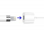 TechMatte Apple Pencil Charging Adapter for iPad Pro (30см.) - кабел (USB към женски Lightning) за зареждане на Apple Pencil от iPad Pro (бял) 1