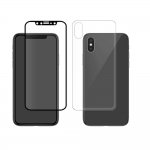 Eiger 3D 360 Screen Protector Back and Front Glass - калени стъклени защитни покрития за дисплея и задната част на iPhone XS, iPhone X (черен-прозрачен) 1