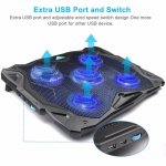 TeckNet N11 - охлаждаща ергономична поставка с 5 вентилаторa за Mac и преносими компютри (черен) 3