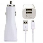 Samsung Fast Dual Car Charger EP-LN920UWEGWW 2.0A - оригинално зарядно с 2хUSB за кола с MicroUSB кабел за Samsung и мобилни телефони (бял) 1