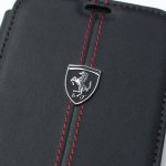 Ferrari Heritage W Genuine Leather Booktype Case - кожен калъф (естествена кожа), тип портфейл за iPhone XS, iPhone X (черен) 2