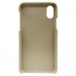 BMW Signature Logo Card Case - кожен кейс (естествена кожа) за iPhone XS, iPhone X (бежов) 3